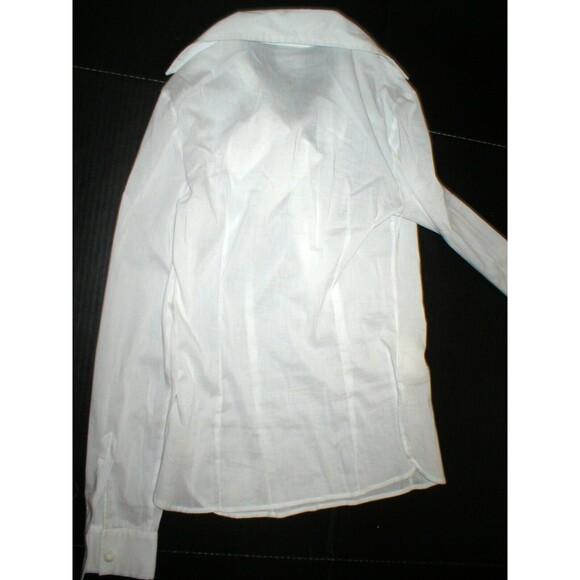 New Womens NWT Designer PF Paola Frani Top Blouse 6 White Italy 42 Work Buttons - Picture 6 of 6